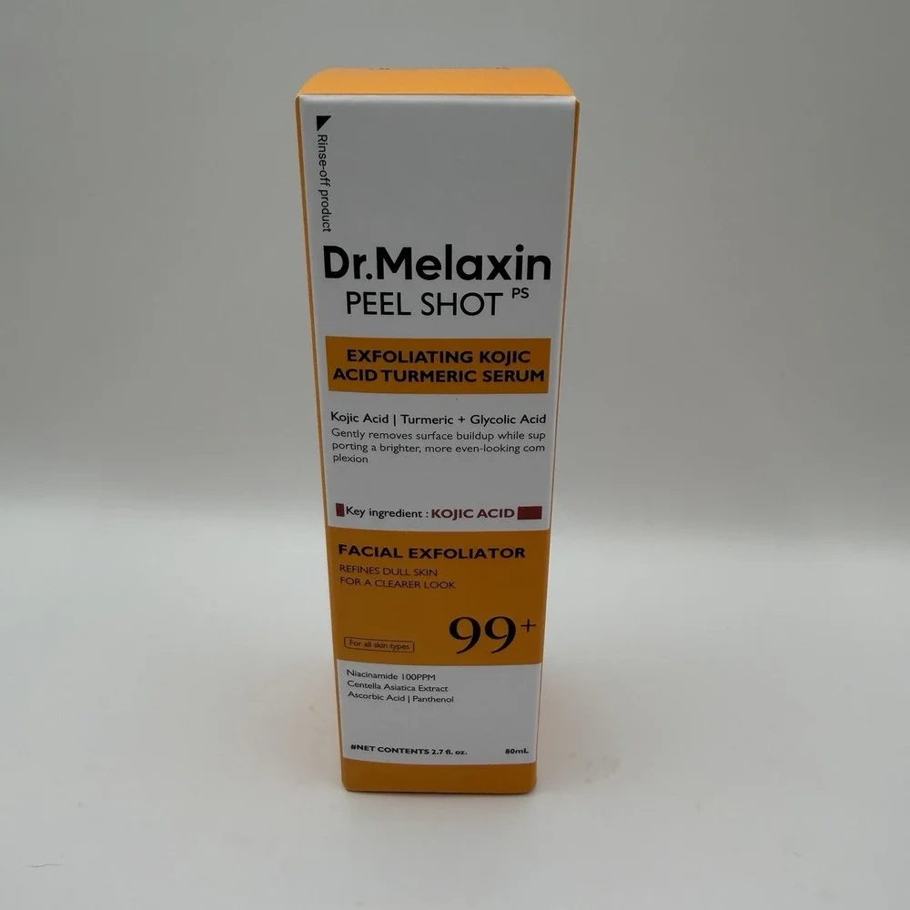 Dr Melaxin Bundle Set Peel Shot Exfoliator Kojic Acid Tumeric Toner Pad & Cream